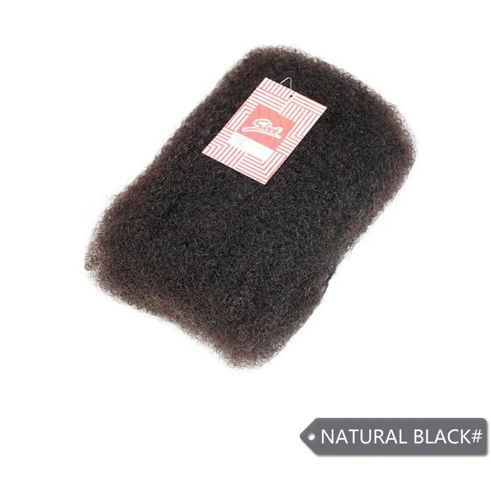 Afro Kinky Bulk Human Hair Extensions QVR US Local Shipping Natural Black/Brown Lightweight For Braiding Styling Everyday Wear