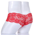 Lace Sexy Underwear Men Boxers Hombre Man Sissy Transparent Ultra Thin Panties U Convex Pouch Boxer Shorts Underpants Cueca