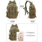 Outdoor Tactical Climbing Camping Backpack Travel Molle Hiking Hunting Trekking Rucksack Sports Crossbody Reflective Strip Bag