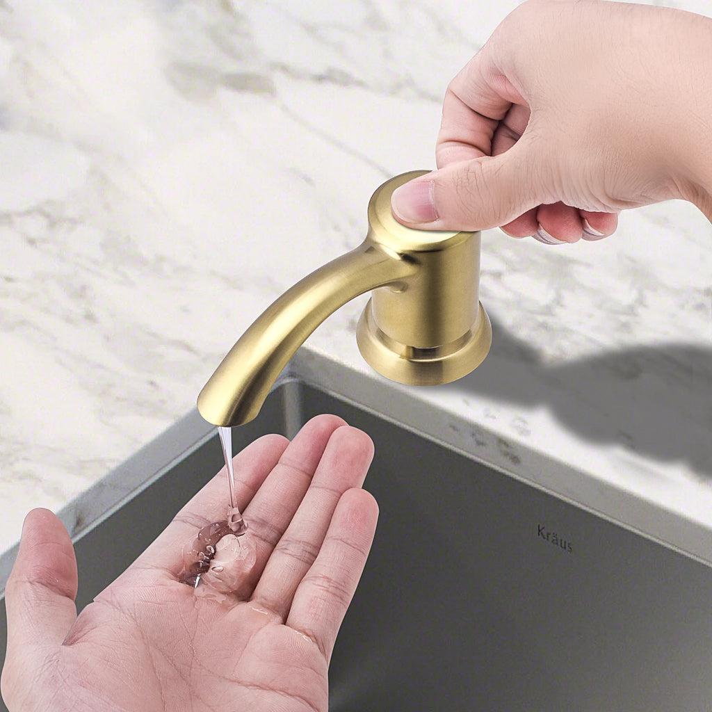 Samodra Nickel Soap dispenser Black Kitchen sink Counter Liquid Soap Dispenser Bottle kitchen accessories 350ml  Built in Pumps