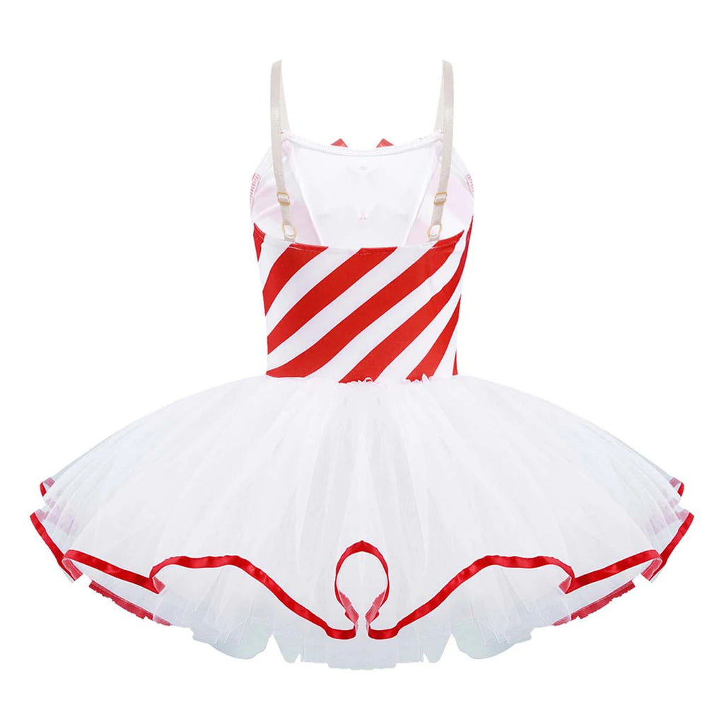 Red Kids Girls Ballerina Fairy Prom Party Costumes Flower Dress Girls Dance Wear Gymnastic Ballet Leotard Tutu Christmas Dresses