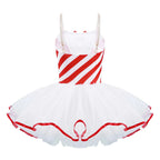 Red Kids Girls Ballerina Fairy Prom Party Costumes Flower Dress Girls Dance Wear Gymnastic Ballet Leotard Tutu Christmas Dresses