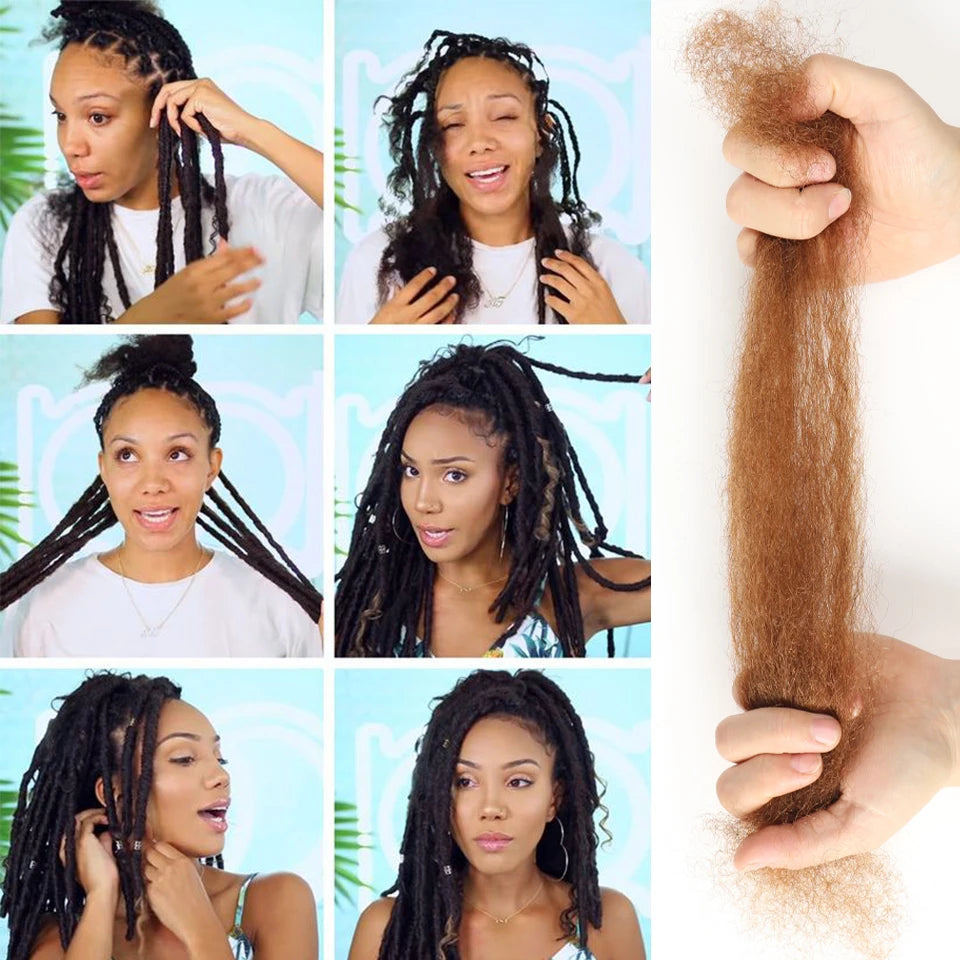 Afro Kinky Bulk Human Hair Extensions QVR US Local Shipping Natural Black/Brown Lightweight For Braiding Styling Everyday Wear