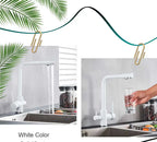 Chrome Purified Water Kitchen Faucet Pure Water Filter Deck Mounted Faucet Crane Dual Handles Hot Cold Water Mixer Taps
