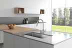 Stainless Steel Kitchen Faucet Single Hole Pull Out Spray 360° Swivel Sink Faucet High Arc Modern Design