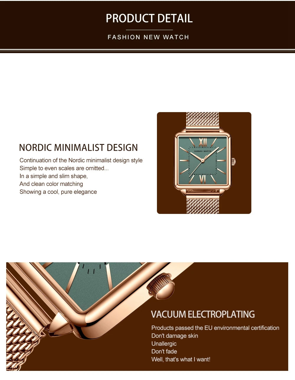 Japan Quartz Movement Green Dial Roman Square Watches Case Stanless Steel Fashion Wristwatch Ladies Rose Gold Watches For Women