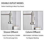 Kitchen Faucets Brush Brass Faucets for Kitchen Sink Single Lever Pull Out Spring Spout Mixers Tap Hot Cold Water Crane