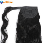 15A Body Wave Ponytail Human Hair Wrap Around Clip in Hairpiece Remy 3C Pony Tail Kinky Curly Ponytail Kinky Straight Ponytail