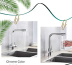 Chrome Purified Water Kitchen Faucet Pure Water Filter Deck Mounted Faucet Crane Dual Handles Hot Cold Water Mixer Taps