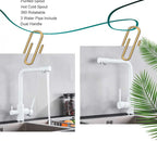 Chrome Purified Water Kitchen Faucet Pure Water Filter Deck Mounted Faucet Crane Dual Handles Hot Cold Water Mixer Taps