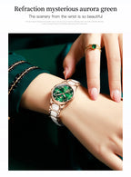 OLEVS Luxury Women Watch Camellia Quartz Japan Movement 30M Waterproof Watch For Women Ceramics Women Wristwatch