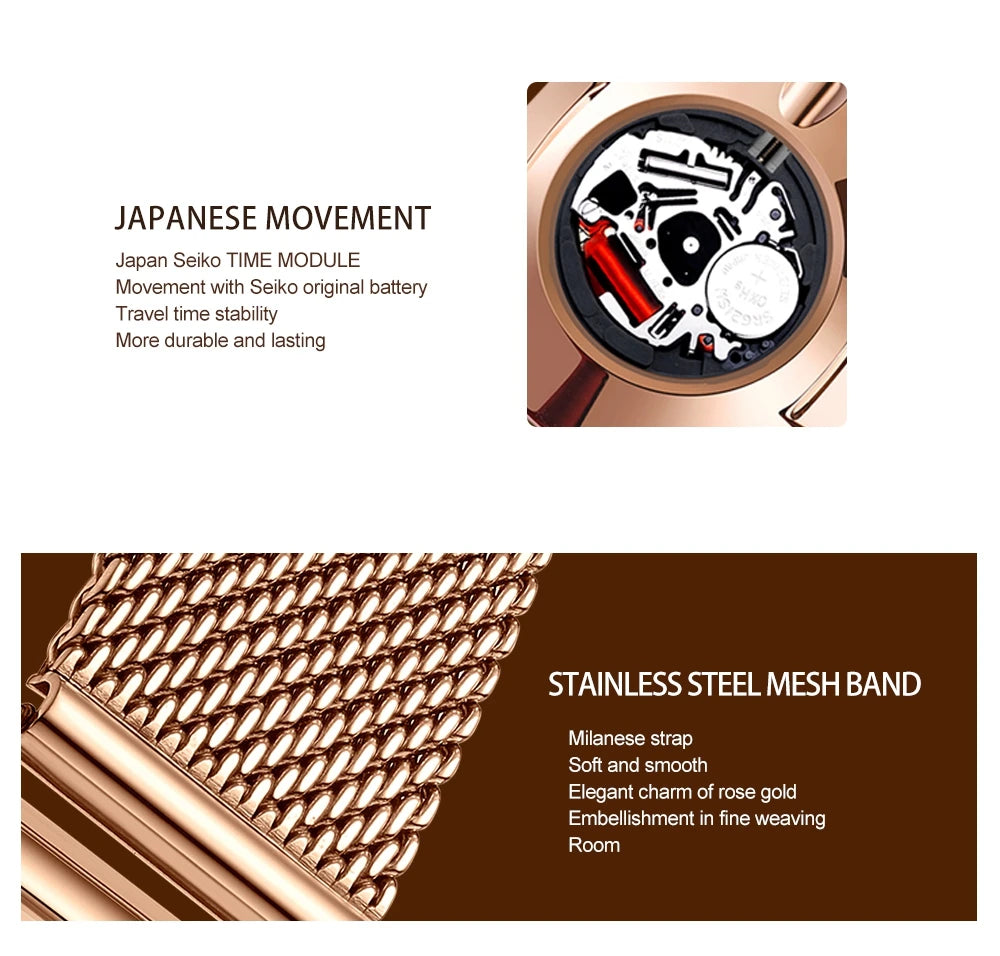 Japan Quartz Movement Green Dial Roman Square Watches Case Stanless Steel Fashion Wristwatch Ladies Rose Gold Watches For Women