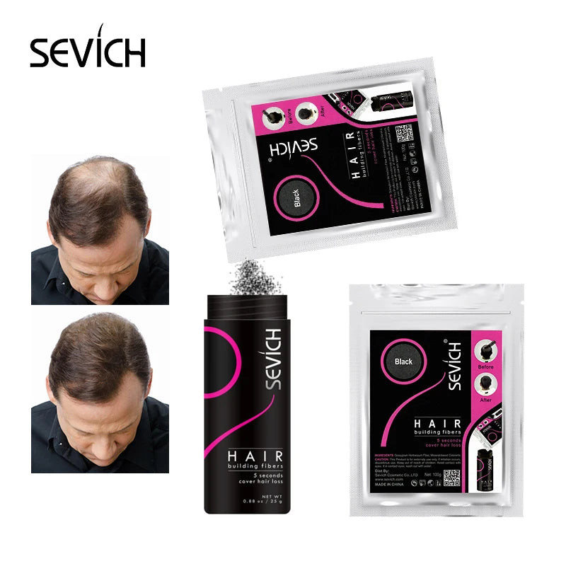 Sevich Hair Fiber Refill 100g Hair Loss Products Keratin Thickening Spray Hair Building Fibers Powders Keratin Hair Regrowth