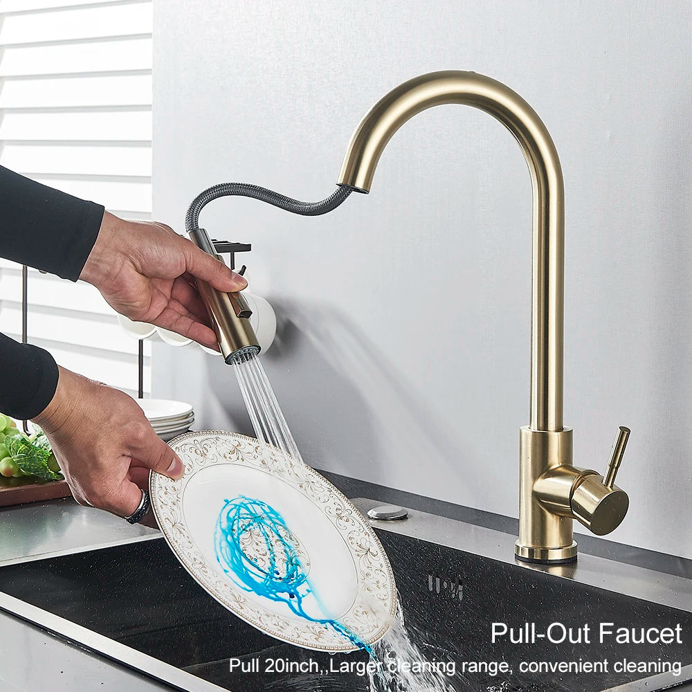 Pull Out Sensor Kitchen Faucet Sensitive Touch Control Faucet Mixer For Kitchen Touch Sensor Kitchen Mixer Tap
