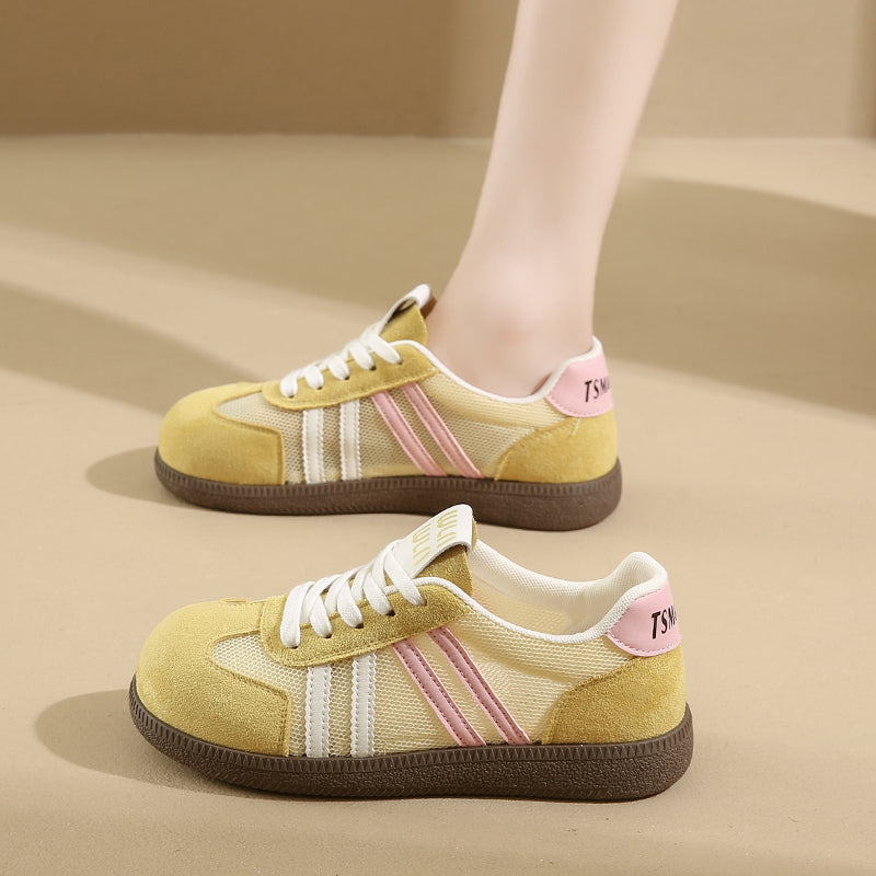 White Shoes for Women Summer New Style Hollow Breathable Flat-Soled Moral Training Shoes for Women Casual Forrest Gump Sneakers
