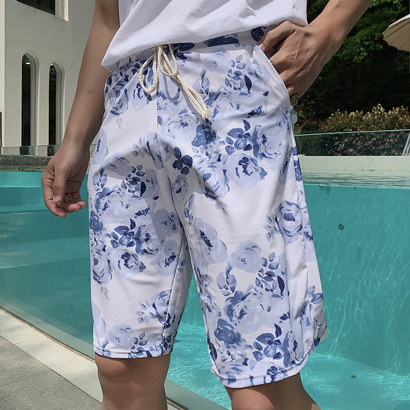 Couple Swimsuit Women's Split Pants Skirt Three-piece Set Small Fresh Slim Belly Covering Sexy Men's Beach Pants Hot Spring Swimsuit