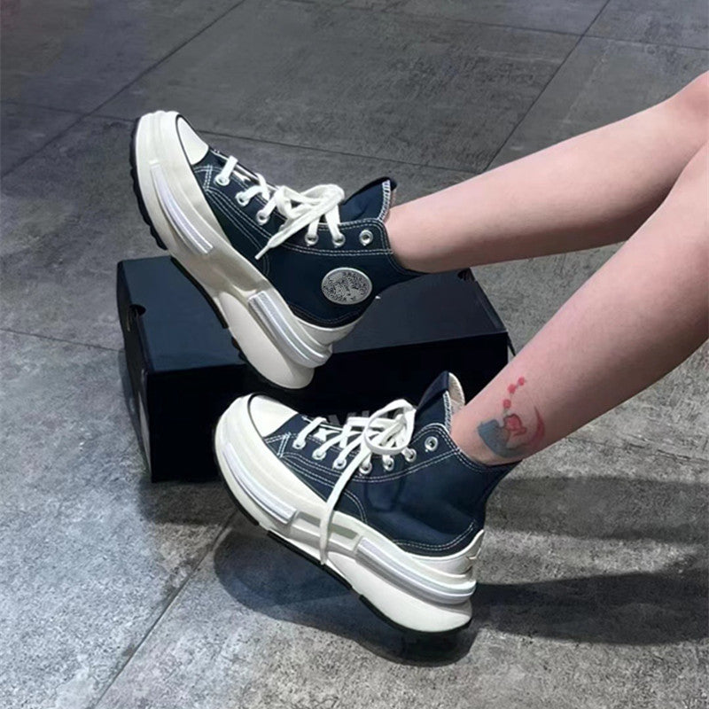 New Run Star Legacy Thick-Soled White Shoes for Men and Women, Height-Increasing Canvas Shoes, Fashionable Women's Shoes, Dropshipping