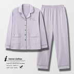 Pure Cotton Pajamas for Women, Spring and Autumn Long-Sleeved Trousers Suit, Autumn and Winter Loose, Can Be Worn Outside Home Clothes