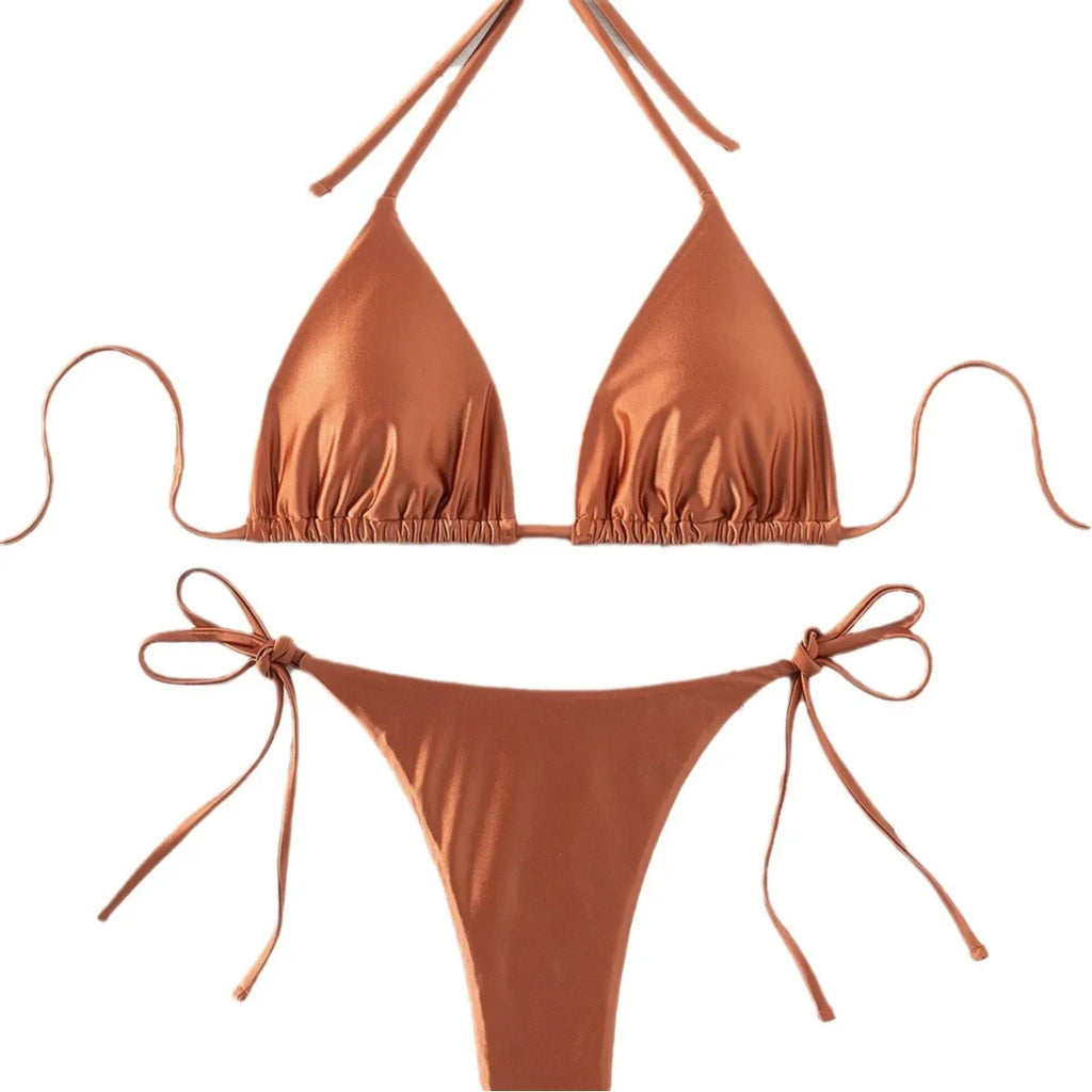 2026 European and American Cross-Border New Lace-Up Swimsuit Bikini High-End Bikini Swimsuit Set for Women