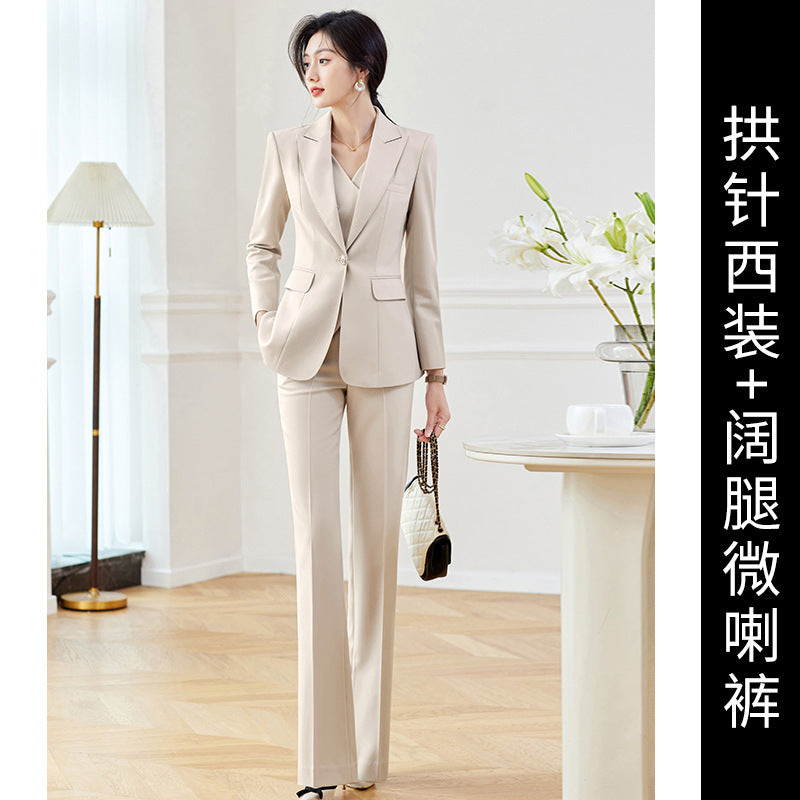 Spring New Workplace High Sense Women's Suit suit Commuter Professional Dress Fashion Elegant apricot Suit Jacket