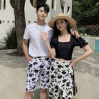 Couples Swimsuit Women's Split Swimsuit Hot Spring Small Chest Push-up Slimming High Waist Bikini Swimming Holiday Men's Beach Pants