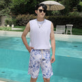 Couple Swimsuit Women's Split Pants Skirt Three-piece Set Small Fresh Slim Belly Covering Sexy Men's Beach Pants Hot Spring Swimsuit