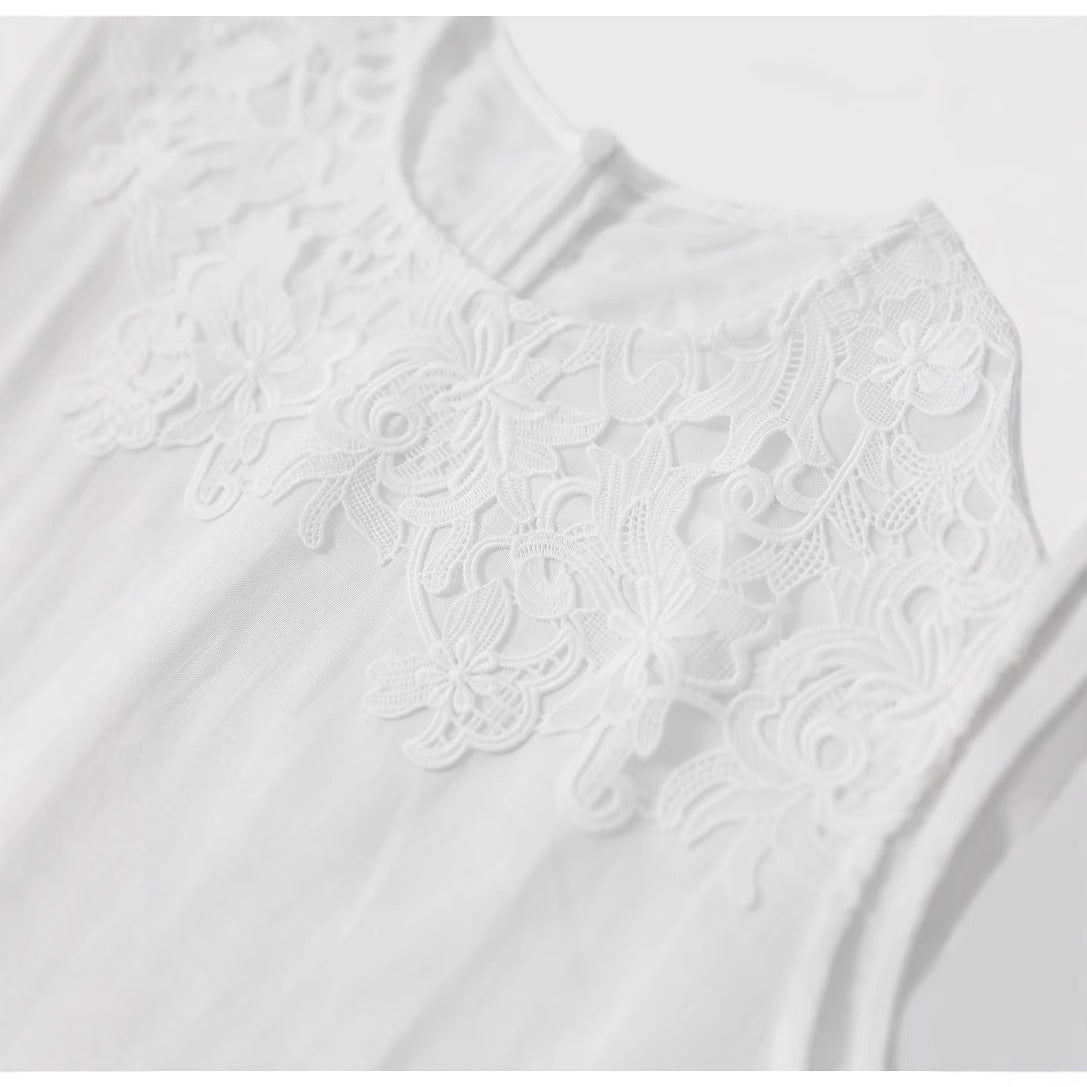 Cross-border 2025 Summer New Breathable Loose White suit Simple Breathable Top Shorts Two-piece Set