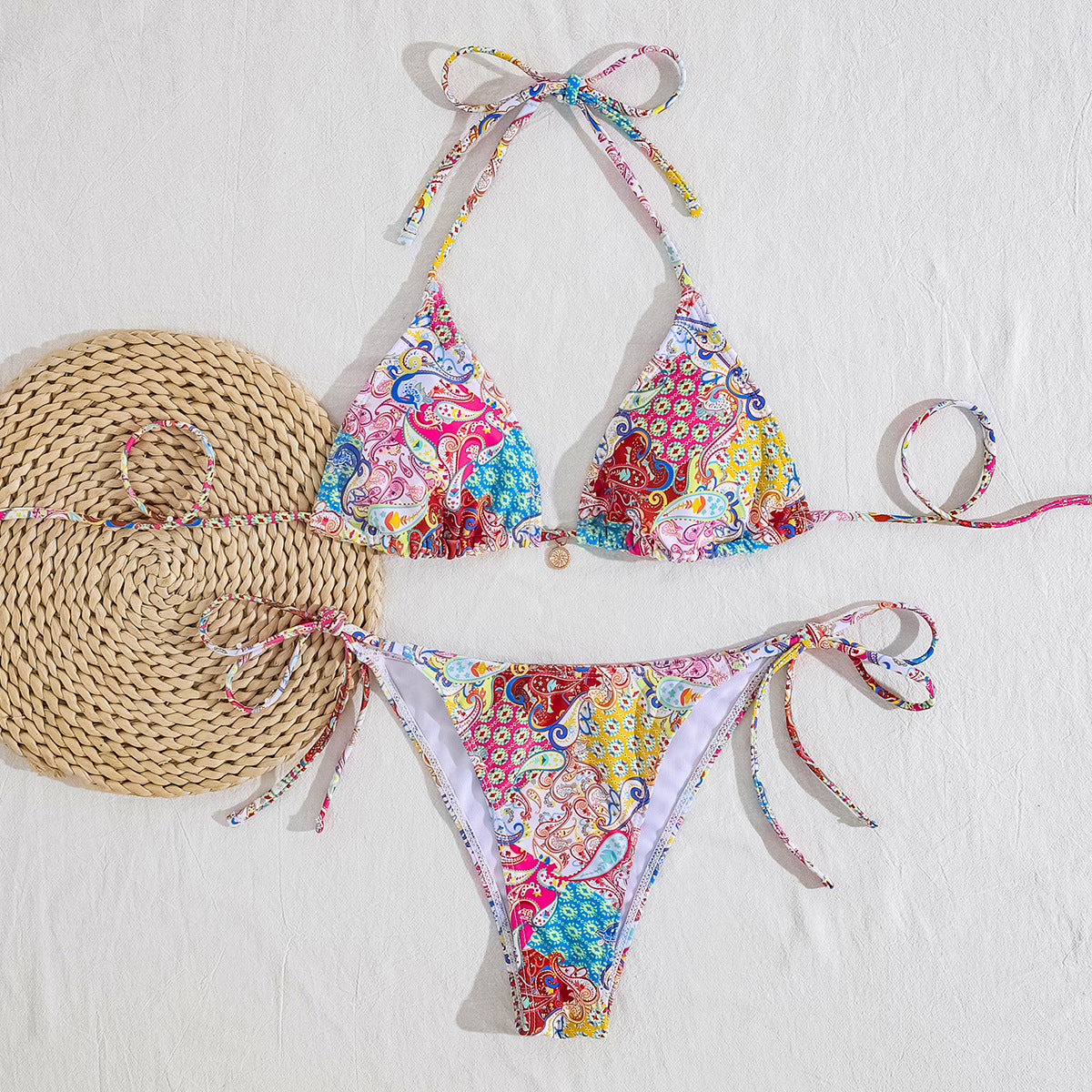 2026 European and American Cross-Border New Lace-Up Swimsuit Bikini High-End Bikini Swimsuit Set for Women