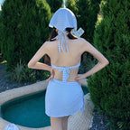 New Split Swimsuit for Women, Summer Sweet Girl Bikini Three-Piece Set to Cover the Flesh, Slimming, Conservative Seaside Vacation