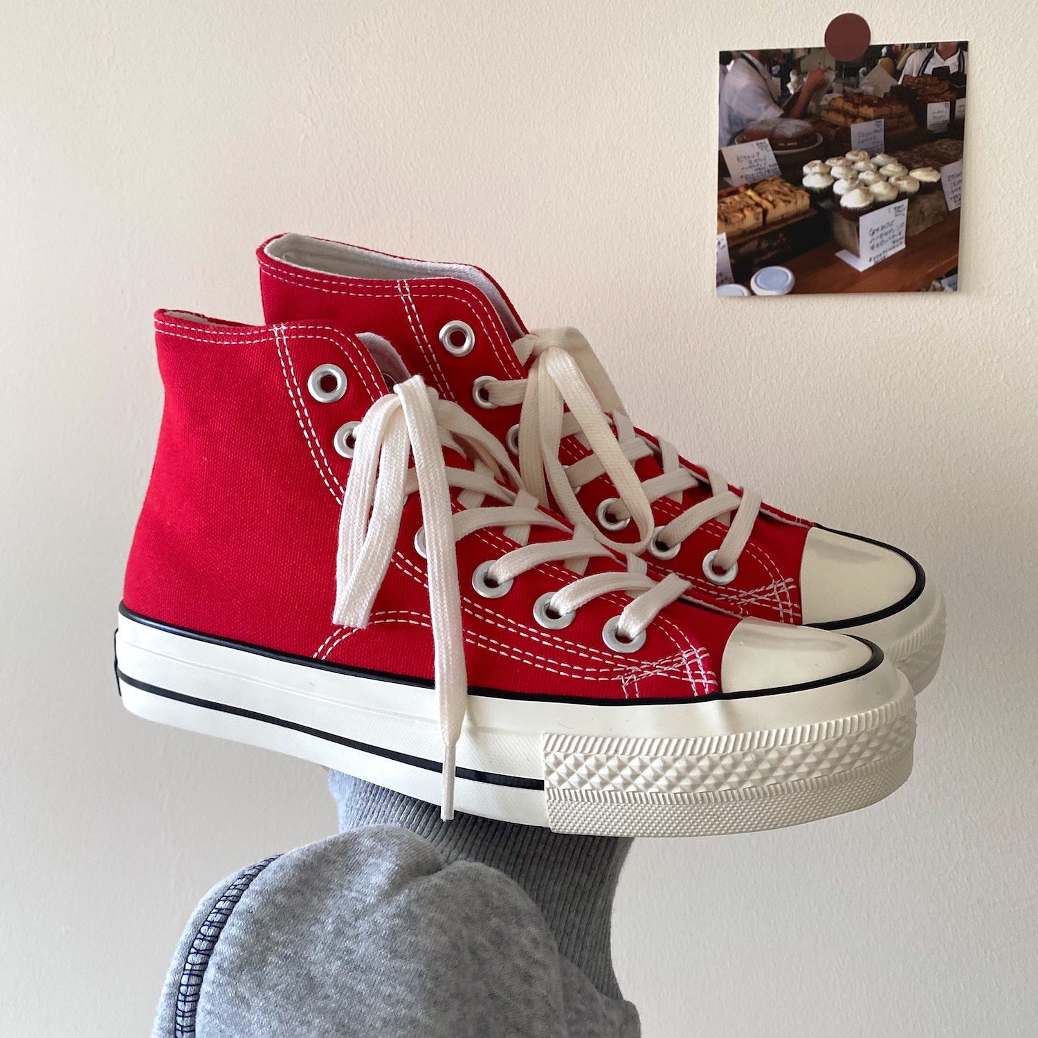 2025 Spring and Summer New Style Burgundy Versatile High-Top Canvas Shoes for Women Hong Kong Style Street Shoes for Women Ins