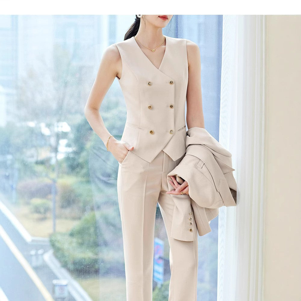 Spring New Workplace High Sense Women's Suit suit Commuter Professional Dress Fashion Elegant apricot Suit Jacket