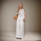 Cross-border 2025 Summer New Breathable Loose White suit Simple Breathable Top Shorts Two-piece Set