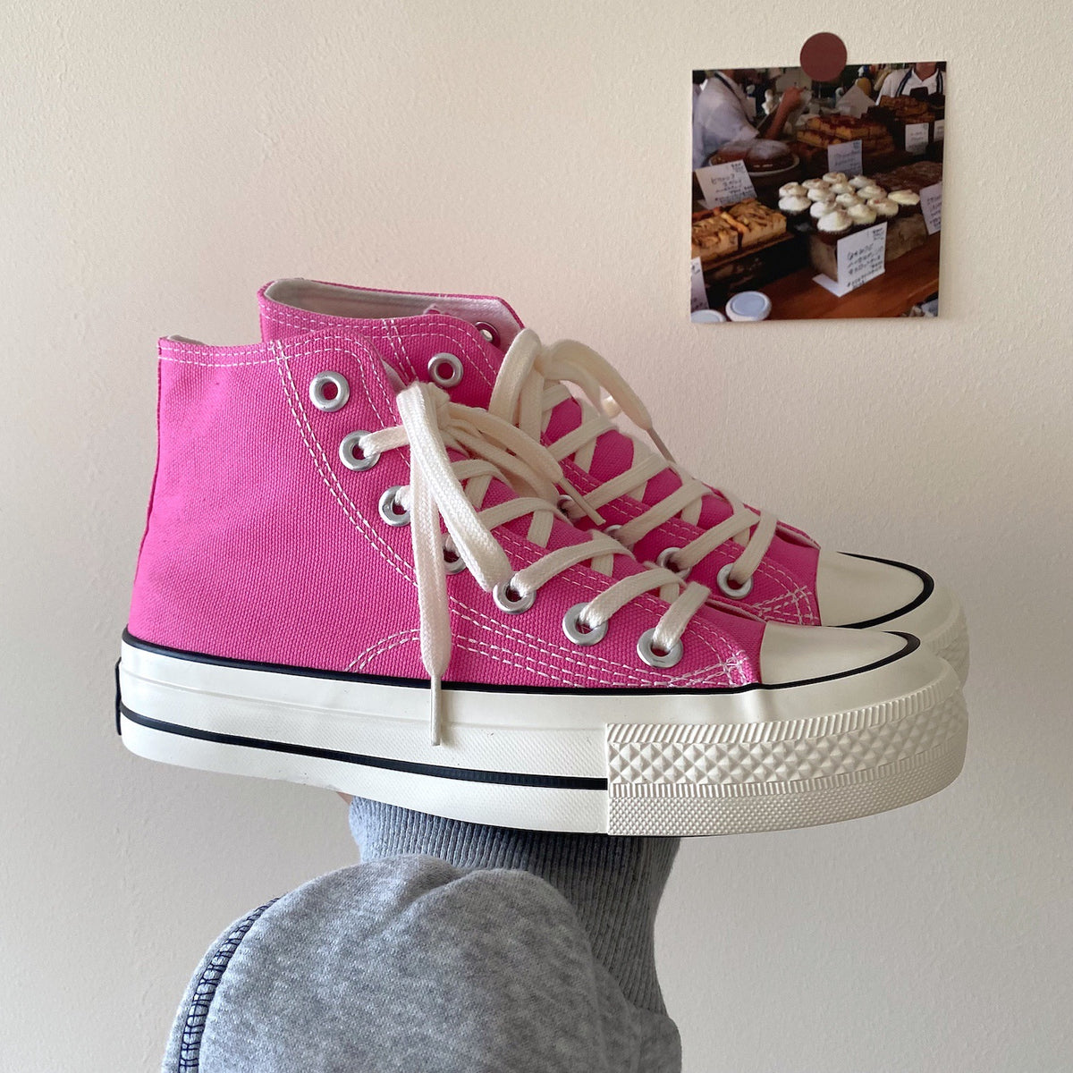 2025 Spring and Summer New Style Burgundy Versatile High-Top Canvas Shoes for Women Hong Kong Style Street Shoes for Women Ins
