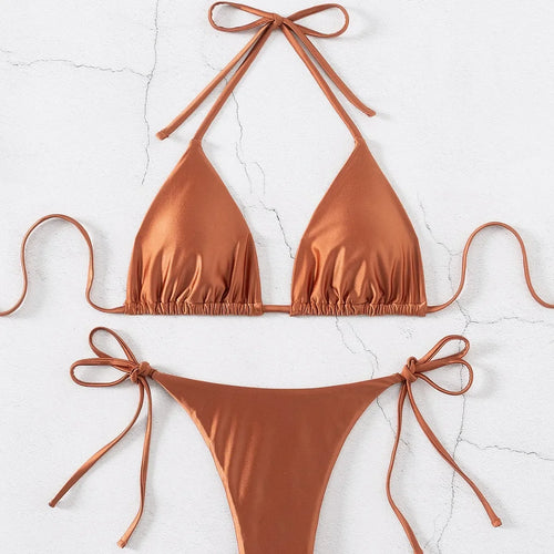 2026 European and American Cross-Border New Lace-Up Swimsuit Bikini High-End Bikini Swimsuit Set for Women