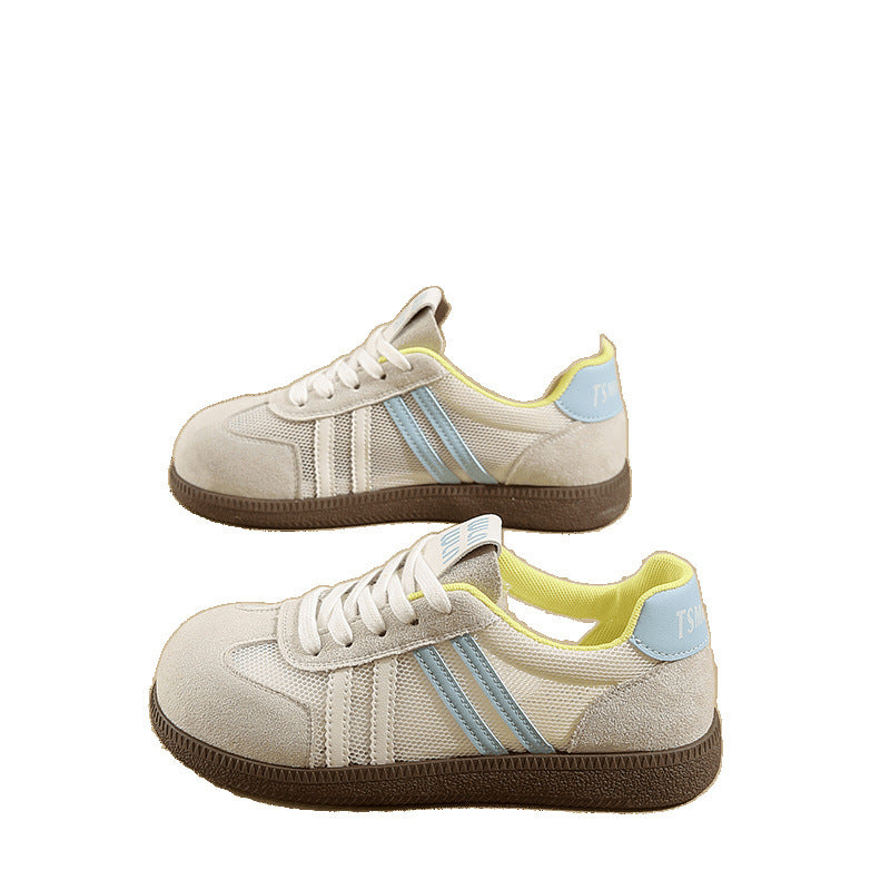White Shoes for Women Summer New Style Hollow Breathable Flat-Soled Moral Training Shoes for Women Casual Forrest Gump Sneakers