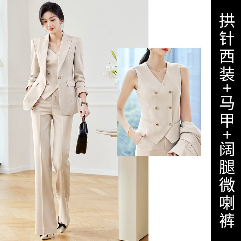 Spring New Workplace High Sense Women's Suit suit Commuter Professional Dress Fashion Elegant apricot Suit Jacket