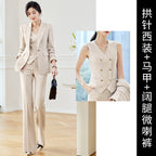 Spring New Workplace High Sense Women's Suit suit Commuter Professional Dress Fashion Elegant apricot Suit Jacket