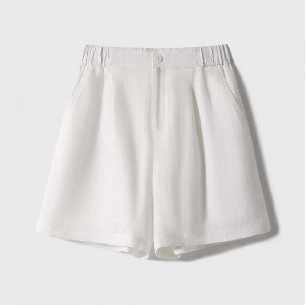 Cross-border 2025 Summer New Breathable Loose White suit Simple Breathable Top Shorts Two-piece Set