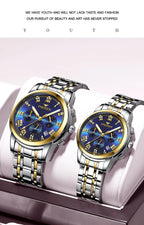 BINBOND 2pcs Couple Watches Fashion Top Brand Men Ladies for Quartz Watch Lover Waterproof Stainless Steel Watch Valentine Gift