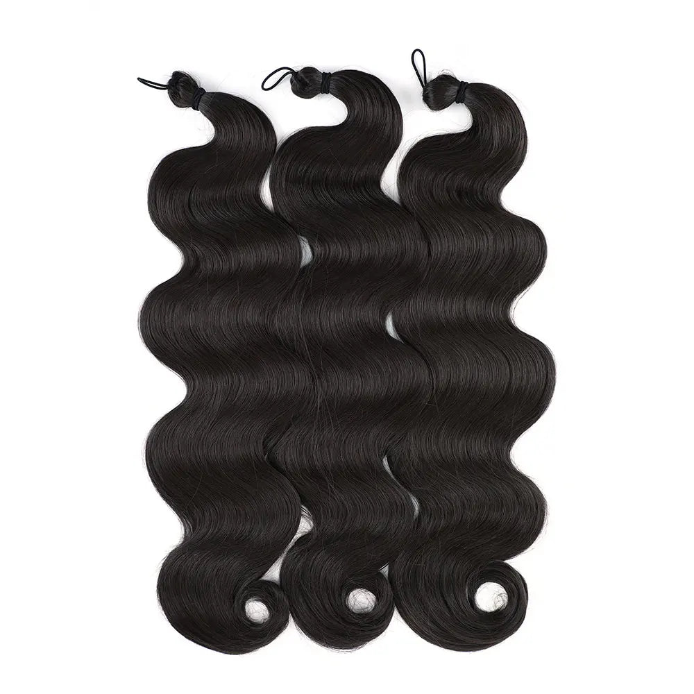 26 inch Body Wave Crochet Hair 3PCS Synthetic Braids Hair Ombre Blonde Balayage Natural Braiding Hair Extensions 300g/lot