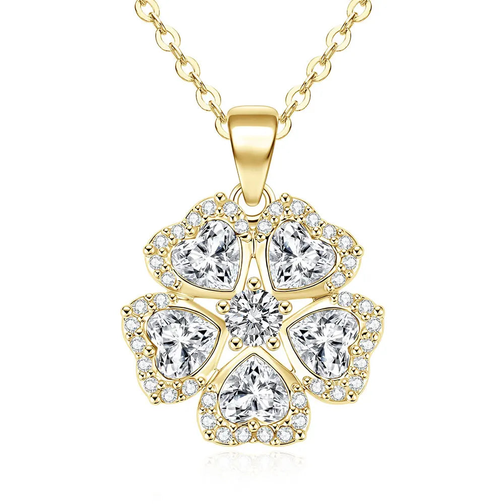 Abestecom 14K Gold Plated D Color VVS1 Moissanite Water Drop Pendant Necklace Adjustable Chain Valentine Gift Jewelry For Women