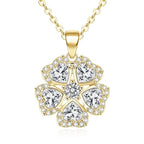 Abestecom 14K Gold Plated D Color VVS1 Moissanite Water Drop Pendant Necklace Adjustable Chain Valentine Gift Jewelry For Women