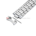 Curved End Watchband Men Women Metal Bracelets 20mm 22mm Stainless Steel Sport Strap Universal Replacement Wristband Accessories