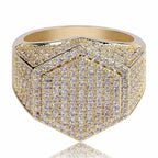 BAOSHINA Men's Ring Hip Hop Iced Out High Quality Micro Pave CZ Finger Ring Square Rings For Men Jewelry