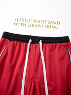 Men's Striped Sporty Shorts with Zipper Pockets Summer Quick-Dry Breathable Shorts for Gym Workout Running Basketball Training