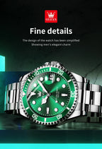 OLEVS 5885 Business Men Watch Diving Quartz Watch Luxury Stainless Steel Waterproof Luminous Automatic Date Men Original Watch
