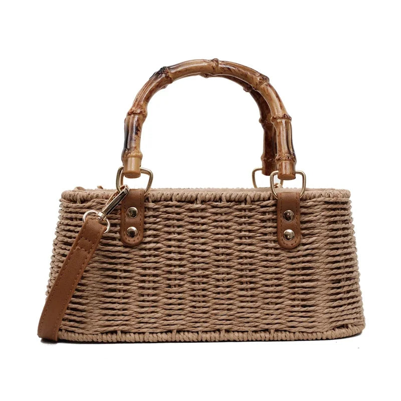 Summer Fabric Solid Color Youth Shoulder Bags 2026 Brand Beach Women's Handbags on Sale String Exquisite High Beauty Ladies Bags