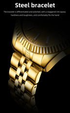 OLEVS 5593 Original Quatz Watch For Men Luxury Top Brand Stainless Steel Waterproof Auto Date HD Luminous Luxury Man Watch