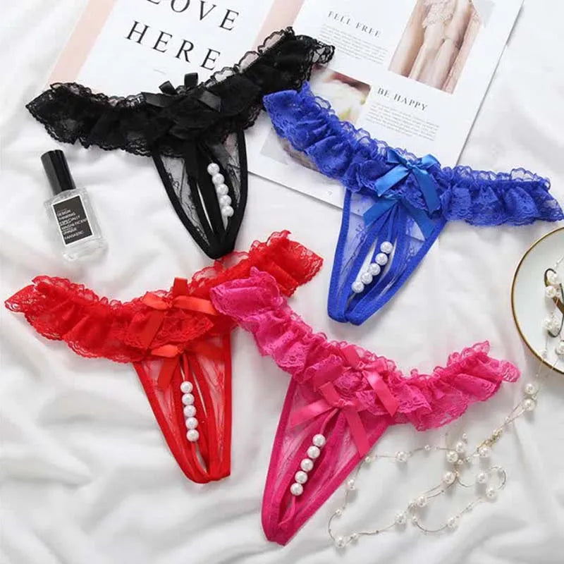 Sex Pearl G-string Thong Panties Sexy Lingerie For Women Porn Lace Costumes Babydolls Chemises Erotic Underwear Couple Tool Shop