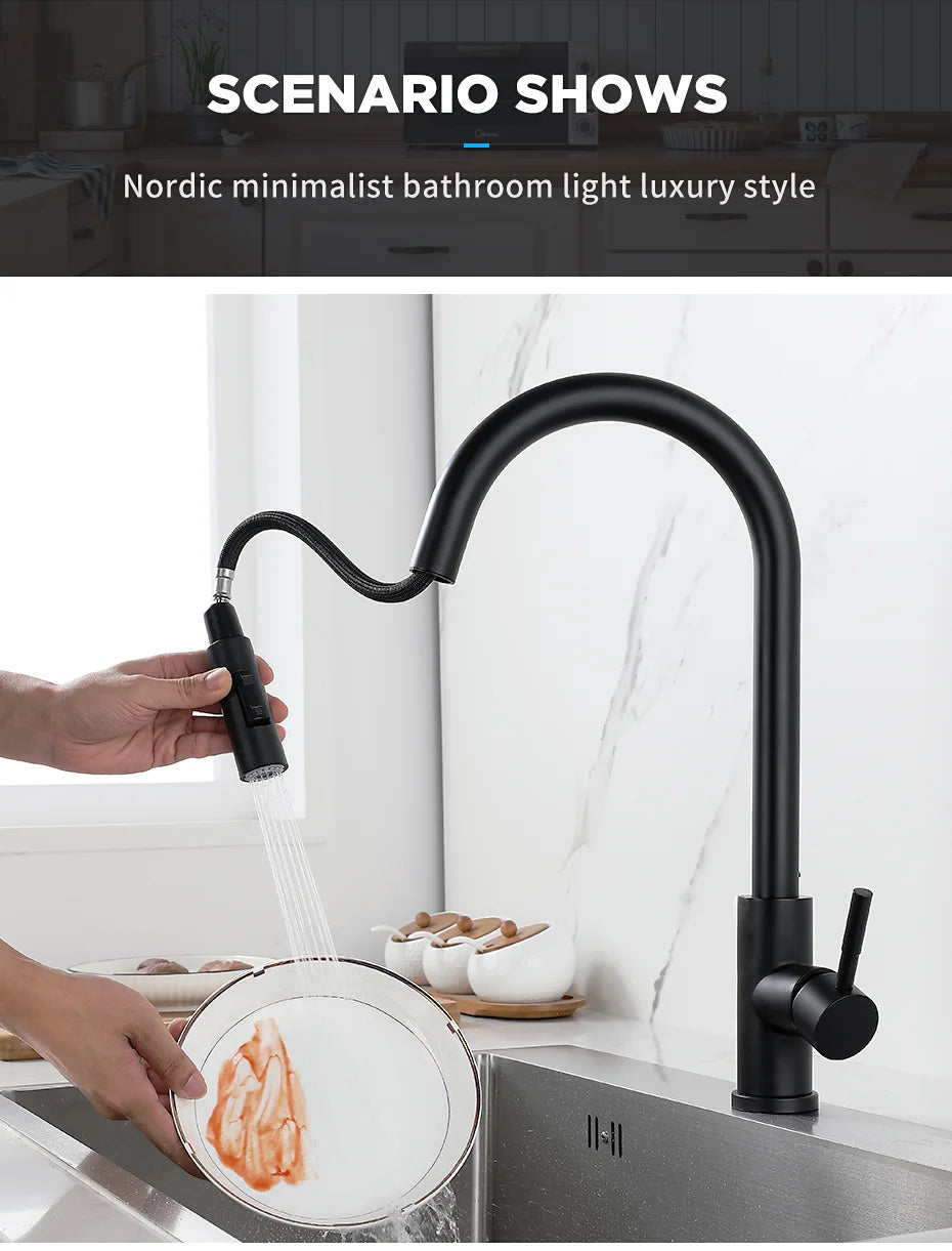 Smart Touch Kitchen Faucets Crane For Sensor Kitchen Water Tap Sink Mixer Rotate Touch Faucet Sensor Water Mixer KH-1015
